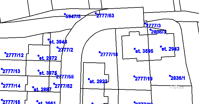 Parcela st. 2777/18 v KÚ Polička, Katastrální mapa