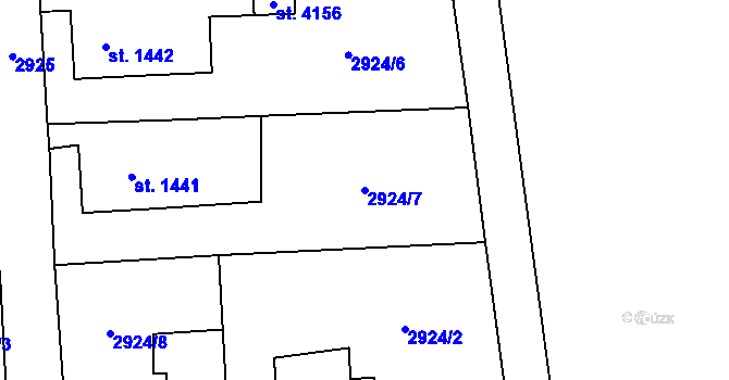 Parcela st. 2924/7 v KÚ Polička, Katastrální mapa