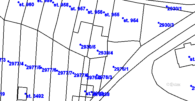 Parcela st. 2930/4 v KÚ Polička, Katastrální mapa