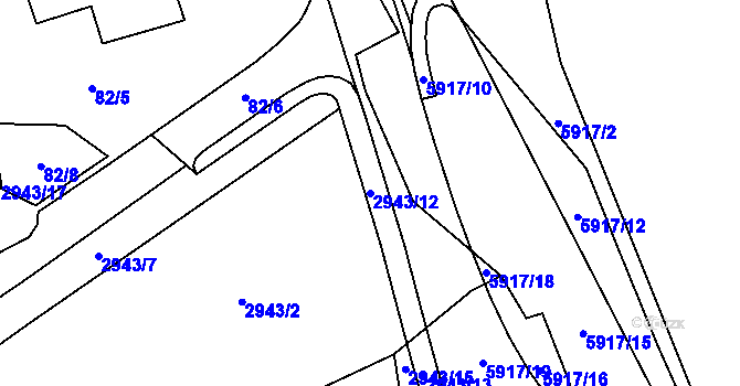 Parcela st. 2943/12 v KÚ Polička, Katastrální mapa