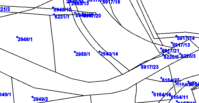 Parcela st. 2943/14 v KÚ Polička, Katastrální mapa