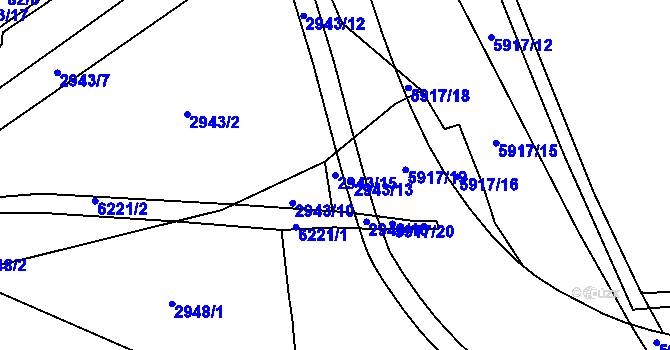 Parcela st. 2943/15 v KÚ Polička, Katastrální mapa