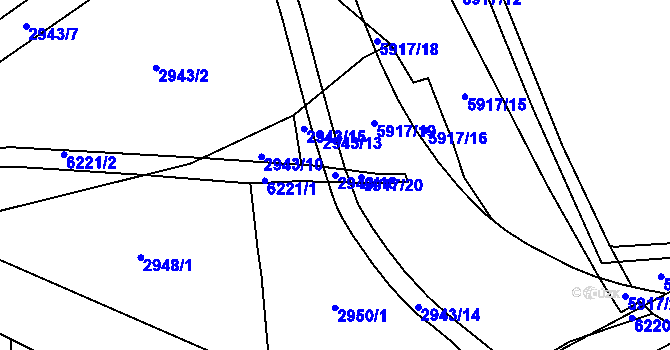 Parcela st. 2943/16 v KÚ Polička, Katastrální mapa