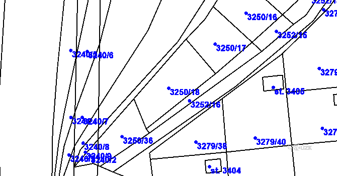 Parcela st. 3250/18 v KÚ Polička, Katastrální mapa
