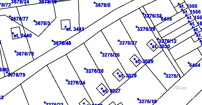 Parcela st. 3276/26 v KÚ Polička, Katastrální mapa