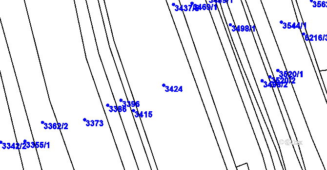 Parcela st. 3424 v KÚ Polička, Katastrální mapa