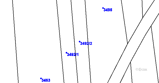 Parcela st. 3492/2 v KÚ Polička, Katastrální mapa