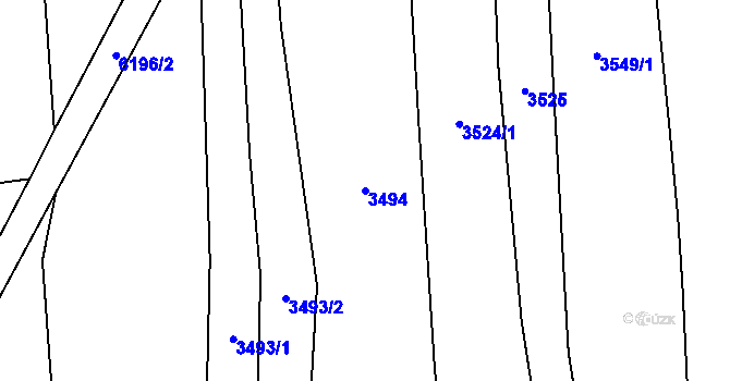 Parcela st. 3494 v KÚ Polička, Katastrální mapa