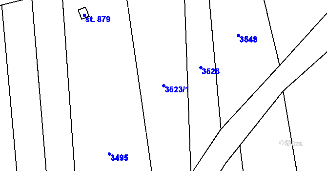 Parcela st. 3523/1 v KÚ Polička, Katastrální mapa