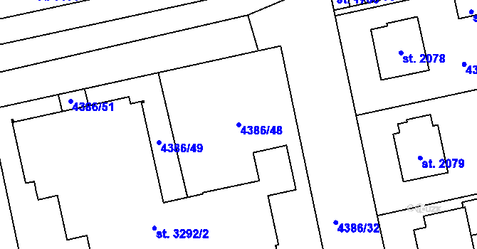 Parcela st. 4386/48 v KÚ Polička, Katastrální mapa