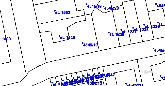 Parcela st. 4545/19 v KÚ Polička, Katastrální mapa