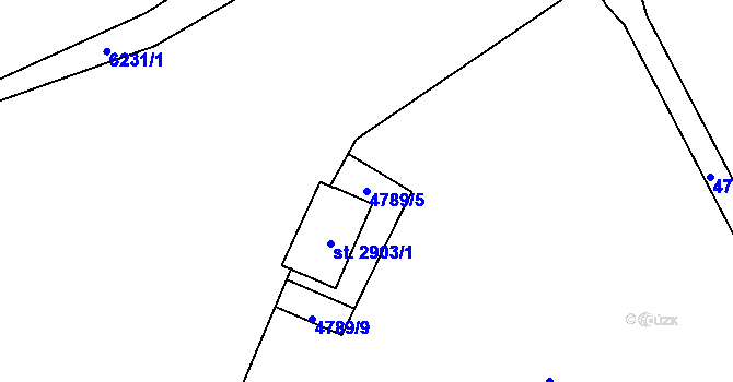 Parcela st. 4789/5 v KÚ Polička, Katastrální mapa