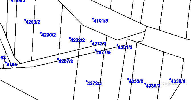 Parcela st. 4877/9 v KÚ Polička, Katastrální mapa