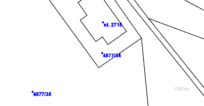 Parcela st. 4877/34 v KÚ Polička, Katastrální mapa