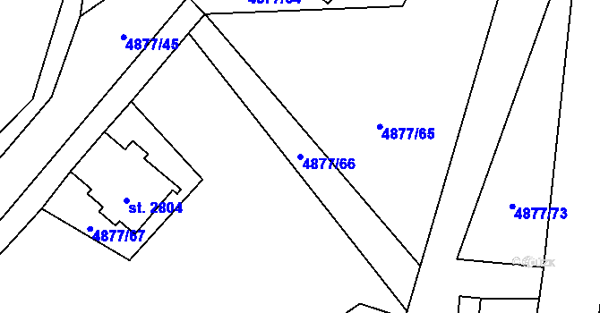 Parcela st. 4877/66 v KÚ Polička, Katastrální mapa