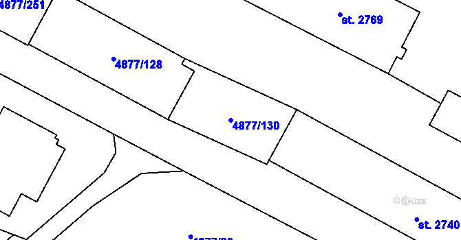 Parcela st. 4877/130 v KÚ Polička, Katastrální mapa