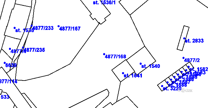 Parcela st. 4877/168 v KÚ Polička, Katastrální mapa