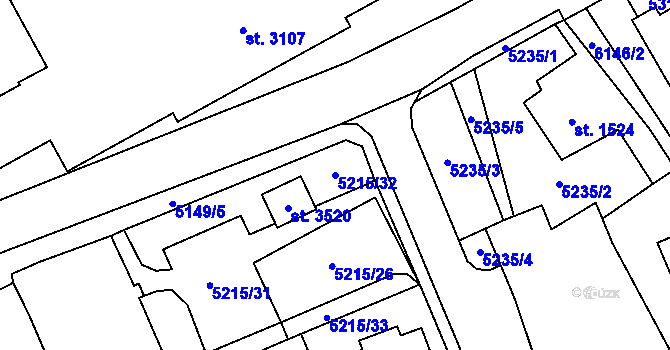 Parcela st. 5215/32 v KÚ Polička, Katastrální mapa