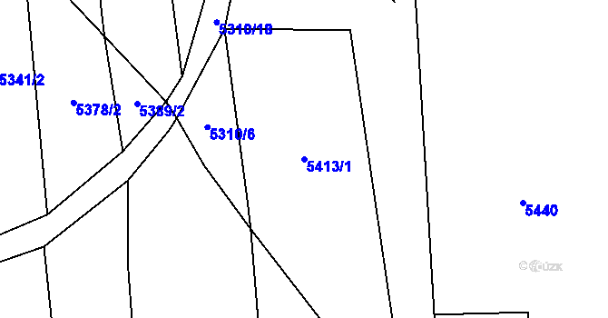 Parcela st. 5413/1 v KÚ Polička, Katastrální mapa