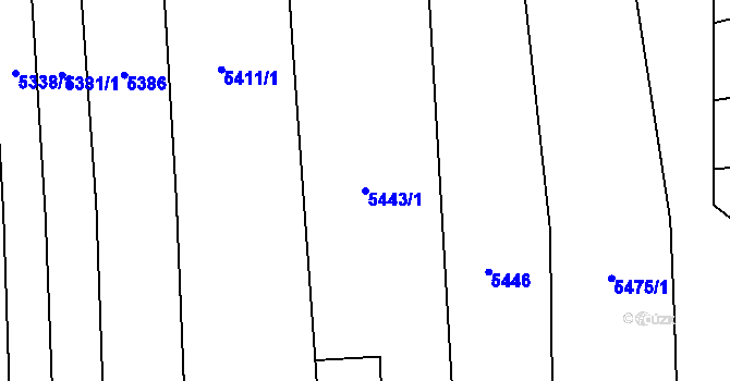 Parcela st. 5443/1 v KÚ Polička, Katastrální mapa