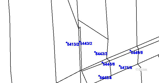 Parcela st. 5443/2 v KÚ Polička, Katastrální mapa