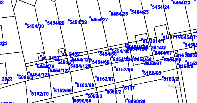 Parcela st. 5454/68 v KÚ Polička, Katastrální mapa