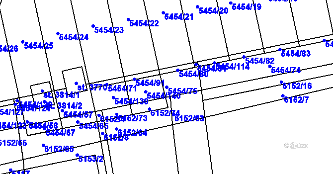 Parcela st. 5454/75 v KÚ Polička, Katastrální mapa