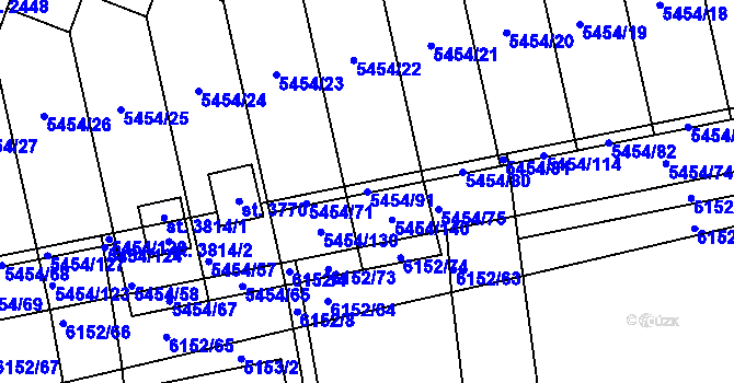Parcela st. 5454/91 v KÚ Polička, Katastrální mapa