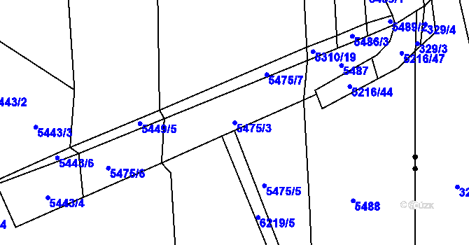Parcela st. 5475/3 v KÚ Polička, Katastrální mapa