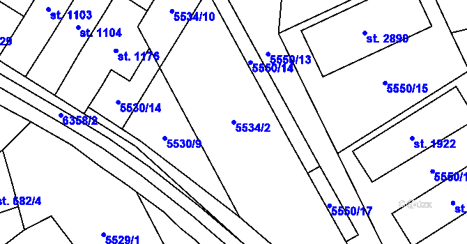 Parcela st. 5534/2 v KÚ Polička, Katastrální mapa