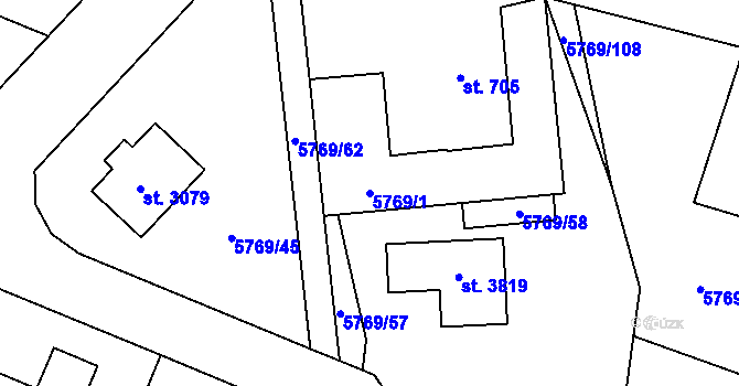 Parcela st. 5769/1 v KÚ Polička, Katastrální mapa