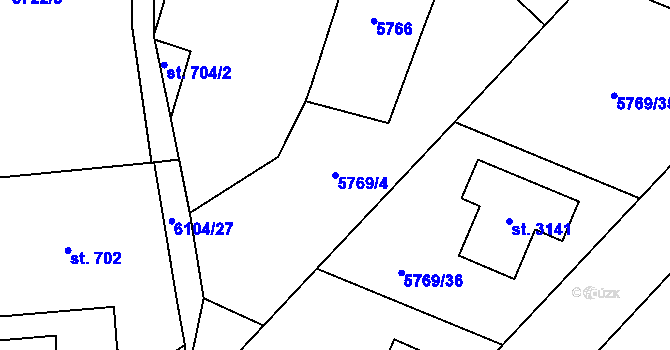 Parcela st. 5769/4 v KÚ Polička, Katastrální mapa