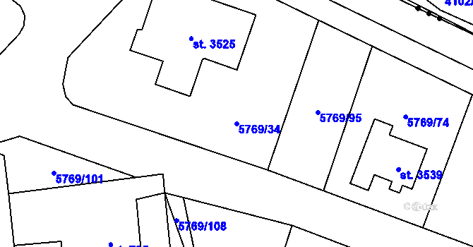 Parcela st. 5769/34 v KÚ Polička, Katastrální mapa