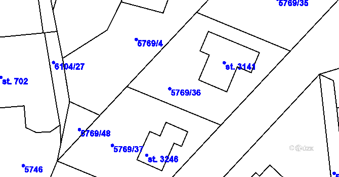 Parcela st. 5769/36 v KÚ Polička, Katastrální mapa