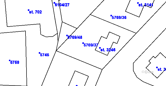 Parcela st. 5769/37 v KÚ Polička, Katastrální mapa