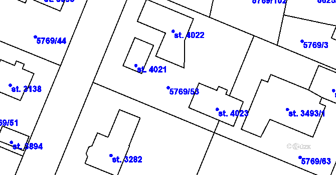 Parcela st. 5769/53 v KÚ Polička, Katastrální mapa
