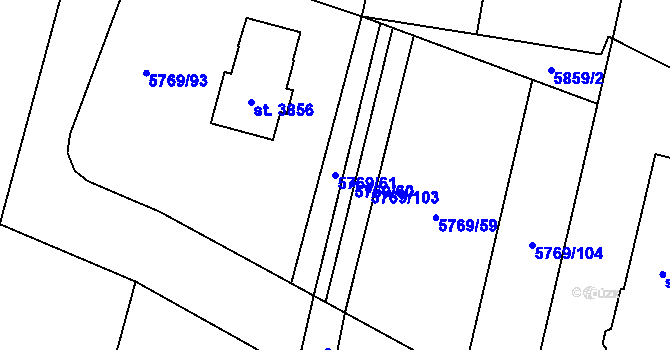 Parcela st. 5769/61 v KÚ Polička, Katastrální mapa