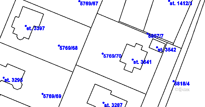 Parcela st. 5769/70 v KÚ Polička, Katastrální mapa