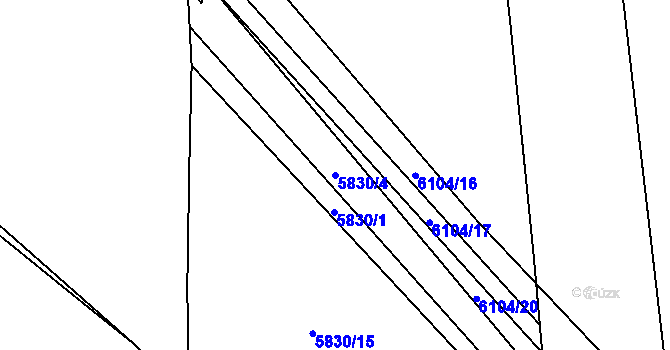 Parcela st. 5830/4 v KÚ Polička, Katastrální mapa