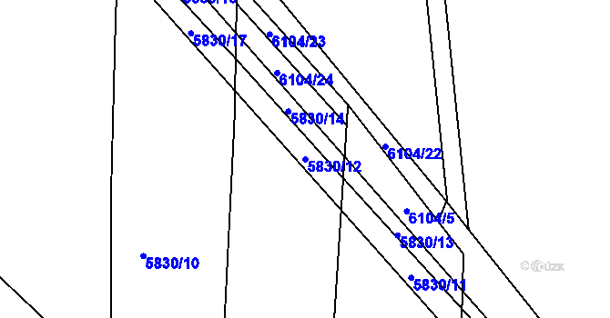 Parcela st. 5830/12 v KÚ Polička, Katastrální mapa