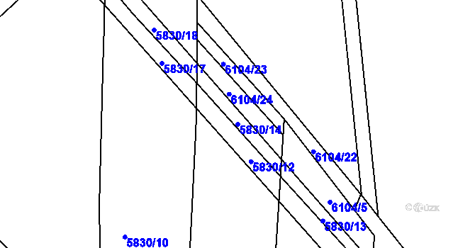 Parcela st. 5830/14 v KÚ Polička, Katastrální mapa