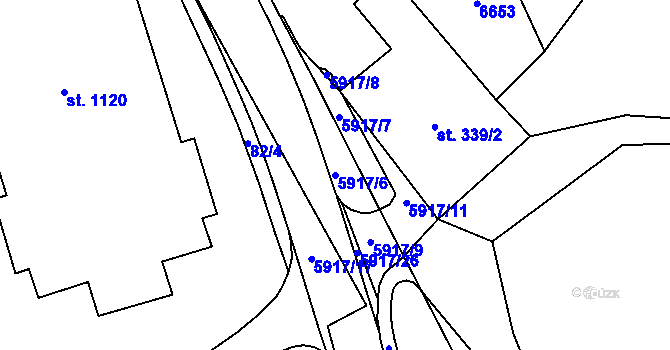 Parcela st. 5917/6 v KÚ Polička, Katastrální mapa
