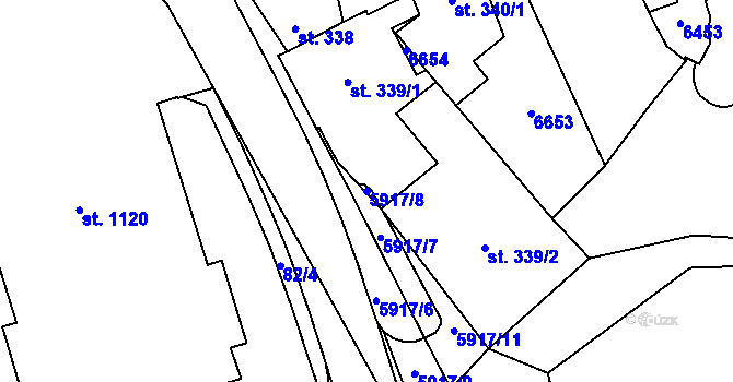 Parcela st. 5917/8 v KÚ Polička, Katastrální mapa