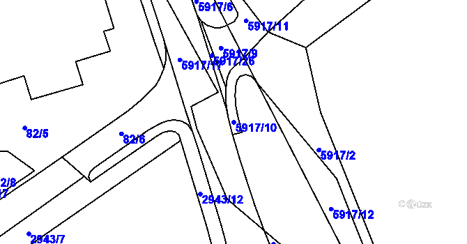 Parcela st. 5917/10 v KÚ Polička, Katastrální mapa