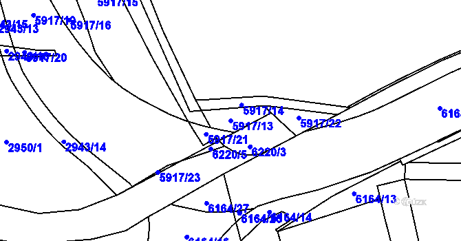 Parcela st. 5917/13 v KÚ Polička, Katastrální mapa