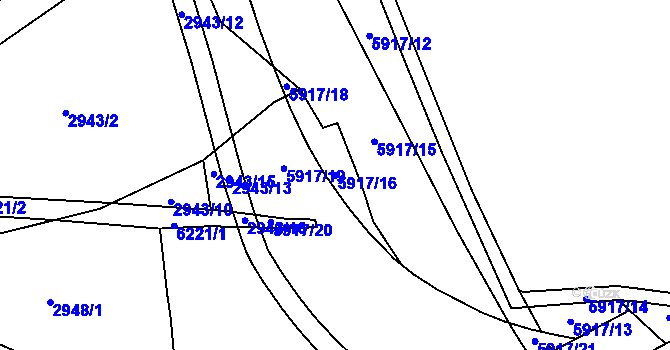 Parcela st. 5917/16 v KÚ Polička, Katastrální mapa