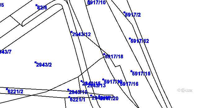 Parcela st. 5917/18 v KÚ Polička, Katastrální mapa