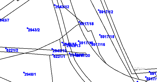 Parcela st. 5917/19 v KÚ Polička, Katastrální mapa