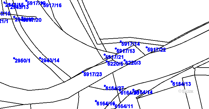 Parcela st. 5917/21 v KÚ Polička, Katastrální mapa