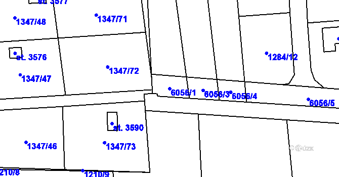 Parcela st. 6056/1 v KÚ Polička, Katastrální mapa